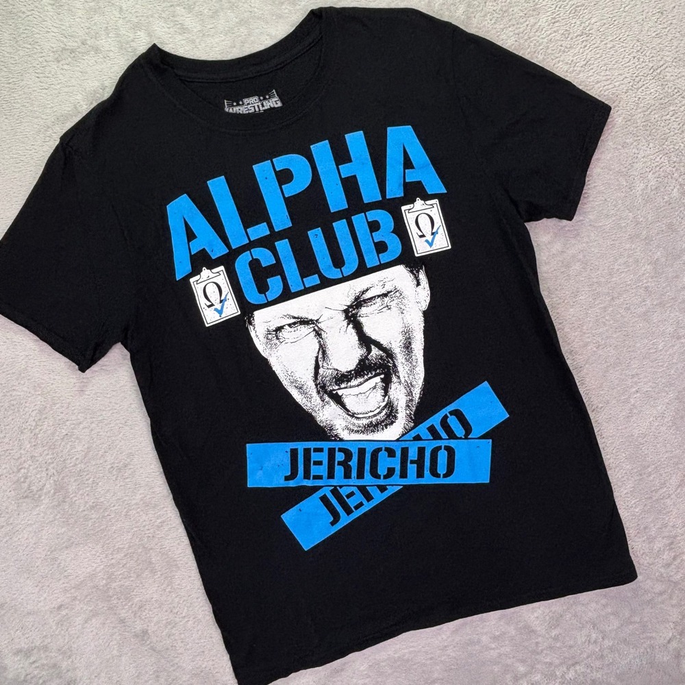 Pro Wrestling Tees Mens‎ Shirt M Black Alpha Club Chris Jericho Graphic Tee